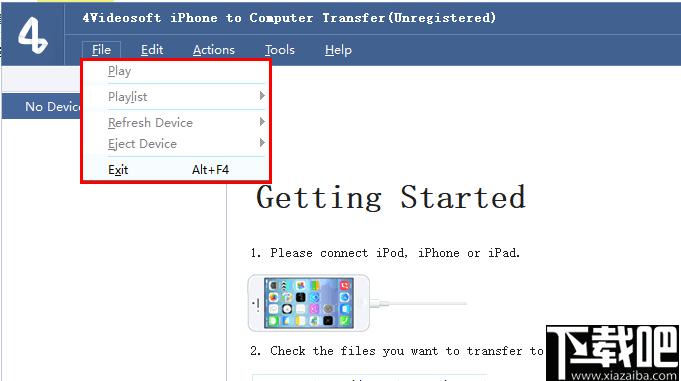 4Videosoft,iPhone to Computer Transfer,数据传输,文件传输